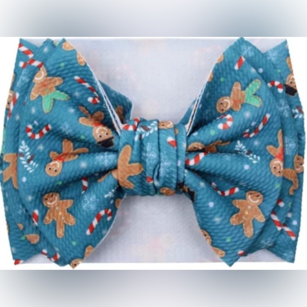 Christmas Gingerbread men waffle fabric headband